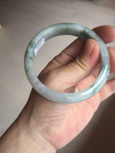 Load image into Gallery viewer, 54.9mm Certificated light green/purple with green floating flowers  jadeite jade bangle S84-7072