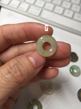 Load image into Gallery viewer, 16-19mm Type A 100% Natural icy watery sunny green white yellow Jadeite Jade safety Guardian ring bead set F134