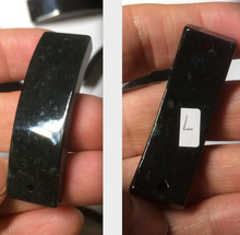 Load image into Gallery viewer, 100% natural type A black jadeite jade (mocui, 墨翠) rectangle bead/craft supplies AY78