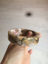Load image into Gallery viewer, 54.9mm 100% natural pink/black time series(时光系列) rose stone (Rhodonite)square bangle XY83