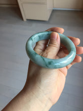 Load image into Gallery viewer, 57mm Certified Type A 100% Natural green/blue with green floating flowers chubby Jadeite bangle PB238-9555