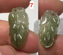 Load image into Gallery viewer, 100% natural type A icy watery white purple green jadeite jade  leaf pendant group F157