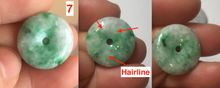 Load image into Gallery viewer, 19.3-22.4mm Type A 100% Natural sunny green/purple/gray Jadeite Jade Safety Guardian Button donuts Pendant group BL147