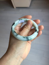 Load image into Gallery viewer, 53mm certified 100% natural Type A green white with green floating flowers jadeite bangle PD157-6246