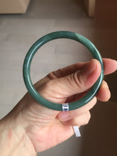 Load image into Gallery viewer, 59.5mm Certified Type A 100% Natural light green/blue/gray Guatemala slim round cut Jadeite bangle BP220-3800
