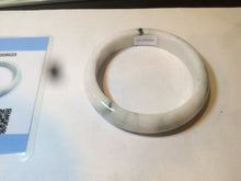 Load image into Gallery viewer, 59.4mm Certificated Type A 100% Natural White purple with green floating flowers Jadeite Jade bangle G110-1-9523