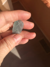 Load image into Gallery viewer, 100% natural type A icy watery light green blue gray Guatemala jadeite leaf pendant PD6