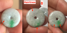 Load image into Gallery viewer, 19.3-22.4mm Type A 100% Natural sunny green/purple/gray Jadeite Jade Safety Guardian Button donuts Pendant group BL147