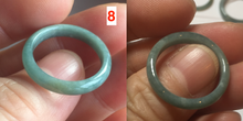 Load image into Gallery viewer, 17.5mm 7 1/4 100% natural type A icy watery green/blue icy watery Guatemala jadeite jade band ring group  BP78