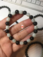 Load image into Gallery viewer, 7.6-8mm 100% natural white/black/blue/green/brown(Wuji, Mocui) jadeite jade beads bracelet BP148