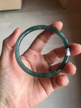Load image into Gallery viewer, 58.2mm Certified Type A 100% Natural dark green/blue/gray Guatemala slim round cut Jadeite bangle PD181-2479