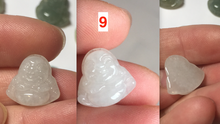 Load image into Gallery viewer, 100% Natural type A icy watery dark green/light green/yellow/white small happy Buddha (拇指佛) jadeite Jade pendant group AU18