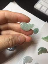 Load image into Gallery viewer, 100% Natural type A clear/ sunny green/ purple jadeite jade 3D fish Pendant BL71