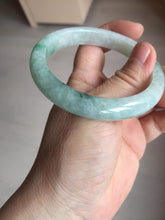 Load image into Gallery viewer, 57mm Certificated sunny green/dark green/white jadeite jade bangle BK119-8242