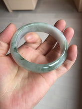 Load image into Gallery viewer, 57.5mm Certified 100% natural Type A dark green white gray chubby jadeite jade bangle AD118-2998
