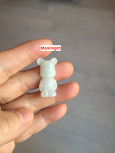 Load image into Gallery viewer, Type A 100% Natural light green white jadeite jade cute baby bear pendant BG93