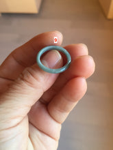 Load image into Gallery viewer, 16.9mm size 6 1/2 17.1mm 6 3/4 100% natural type A icy watery green/blue icy watery Guatemala jadeite jade band ring group BP81