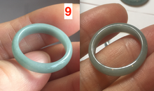 Load image into Gallery viewer, 17.5mm 7 1/4 100% natural type A icy watery green/blue icy watery Guatemala jadeite jade band ring group  BP78