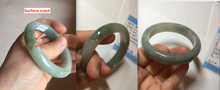 Load image into Gallery viewer, 53.8mm 100% natural Type A icy watery light green/gray jadeite jade bangle PC118-0355