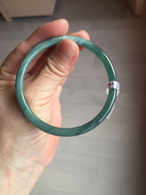 Load image into Gallery viewer, 59.3mm Certified Type A 100% Natural dark green/blue/gray Guatemala slim round cut Jadeite bangle BP191-2432