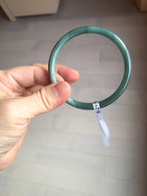 Load image into Gallery viewer, 59.3mm Certified Type A 100% Natural dark green/blue/gray Guatemala slim round cut Jadeite bangle BP191-2432