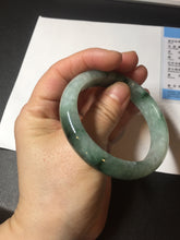 Load image into Gallery viewer, Shopify only 52.9mm Certified Type A 100% Natural green flying flowers Jadeite Jade bangle BF124-8563