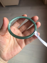 Load image into Gallery viewer, 59.3mm Certified Type A 100% Natural dark green/blue/gray Guatemala slim round cut Jadeite bangle BP191-2432