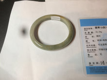 Load image into Gallery viewer, 49.5mm Certified Type A 100% Natural yellow/gray/green Jadeite Jade bangle AF80-5002