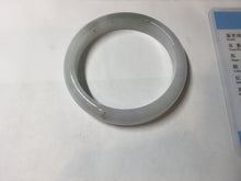 Load image into Gallery viewer, 54.2mm certified 100% natural Type A icy watery light watermelon rind oliy light green/purple/brown( 淡瓜油青) jadeite jade bangle BQ3-8153