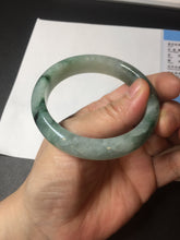 Load image into Gallery viewer, Shopify only 52.9mm Certified Type A 100% Natural green flying flowers Jadeite Jade bangle BF124-8563