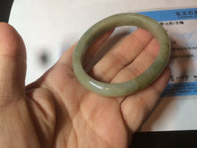 Load image into Gallery viewer, 49.5mm Certified Type A 100% Natural yellow/gray/green Jadeite Jade bangle AF80-5002