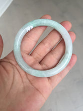 Load image into Gallery viewer, 54mm Certified type A 100% Natural sunny green/white round cut Jadeite bangle BN81-9817