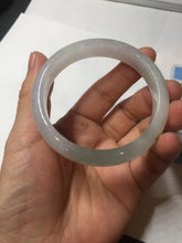 Load image into Gallery viewer, 54.2mm certified 100% natural Type A icy watery light watermelon rind oliy light green/purple/brown( 淡瓜油青) jadeite jade bangle BQ3-8153