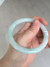 Load image into Gallery viewer, 57mm Certified type A 100% Natural sunny green/white round cut Jadeite bangle BN77-9819