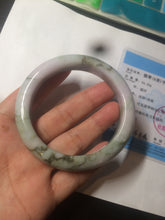 Load image into Gallery viewer, 58.8mm Certified Type A 100% Natural green/purple/brown Jadeite Jade bangle C86-5287