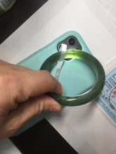 Load image into Gallery viewer, 56.3mm certified 100% Natural dark green black (碧玉) nephrite Jade bangle HT104-1584