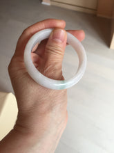 Load image into Gallery viewer, 52mm certified Type A 100% Natural green/white oval Jadeite Jade bangle BM60-0287