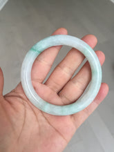 Load image into Gallery viewer, 55mm Certified type A 100% Natural sunny green/white round cut Jadeite bangle BN76