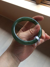 Load image into Gallery viewer, 56.3mm certified 100% Natural dark green black (碧玉) nephrite Jade bangle HT104-1584