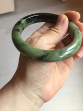 Load image into Gallery viewer, 58.5mm Certified 100% natural Type A dark green/black/brown jadeite bangle PD34-9771