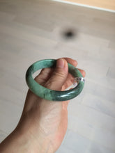 Load image into Gallery viewer, 55.5mm certified 100% natural Type A dark green/sunny green  jadeite jade bangle AX5-2839