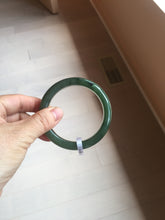 Load image into Gallery viewer, 56.3mm certified 100% Natural dark green black (碧玉) nephrite Jade bangle HT104-1584