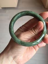 Load image into Gallery viewer, 55.7mm certified 100% natural type A dark green/black jadeite jade bangle PA35-1234