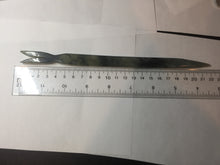 Load image into Gallery viewer, 22cm 100% Natural light green black Xiu Jade Serpentine vantage fish square style hairpin AW21