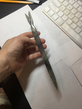 Load image into Gallery viewer, 22cm 100% Natural light green black Xiu Jade Serpentine vantage fish square style hairpin AW21