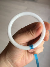 Load image into Gallery viewer, 54mm Certified type A 100% Natural light purple white slim round cut Jadeite bangle BN23-9127