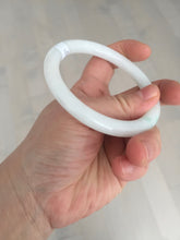 Load image into Gallery viewer, 57.5mm Certified Type A 100% Natural sunny green white round cut Jadeite Jade bangle BF142-4078