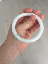 Load image into Gallery viewer, 57.5mm Certified Type A 100% Natural sunny green white round cut Jadeite Jade bangle BF142-4078