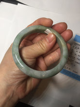 Load image into Gallery viewer, 55.7mm certified 100% natural type A green/yellow/gray jadeite jade bangle AU53-0246
