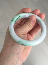 Load image into Gallery viewer, 56.5mm certified Type A 100% Natural sunny green/purple/white(白底青) Jadeite Jade bangle BF141-4072